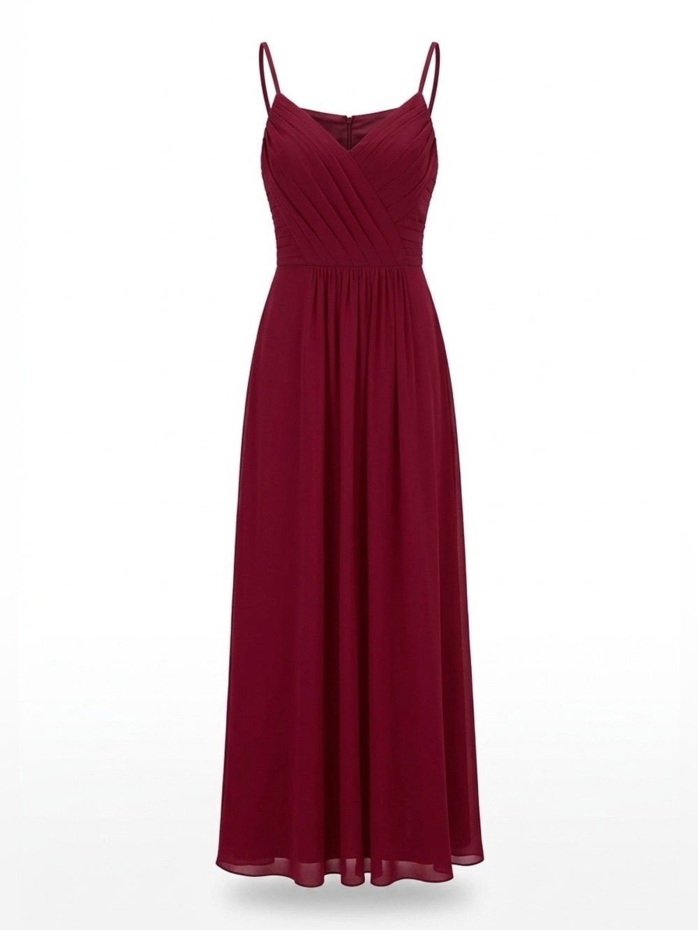 Bill Levkoff Burgundy Spaghetti-Strap Maxi Dress